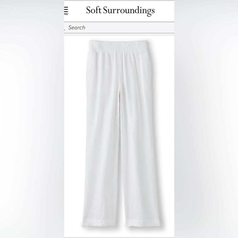 White Linen Wide-Leg Pants SZ XL